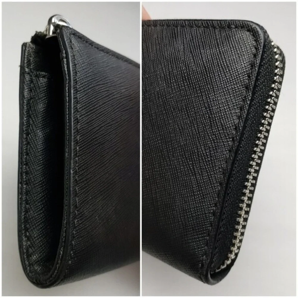 Michael Kors Black Saffiano Leather Jet Set Zip Wallet - Picture 4 of 7